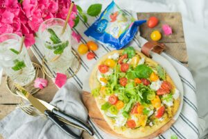 Dilea Recette Pizza Mozzarella Pesto Tomates cerise